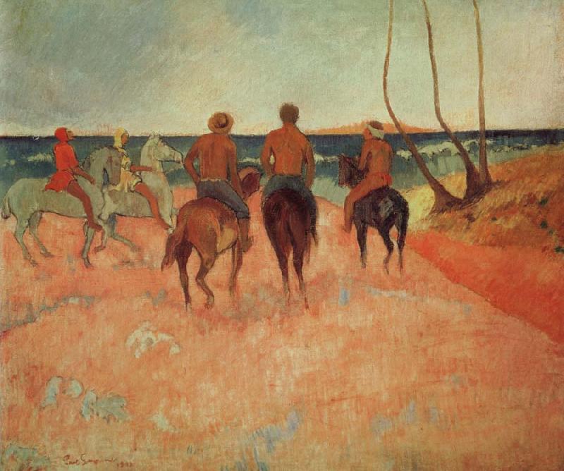 Paul Gauguin Horseman at the beach Spain oil painting art